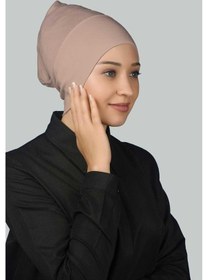 Resim Altobeh Hazır Pratik Geçmeli Uzun Boru Tesettür Bonesi - Pudra 