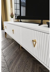 Resim 150 CM ZEUGMA MDF MEBRAN KAPAK BEYAZ GOLD 