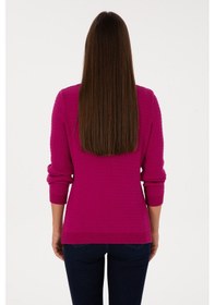 Resim U.S. Polo Assn. Kadın Fuşya Bisiklet Yaka Basic Kazak 50307763-VR023 