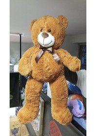 Resim Peluş 100 Cm Patili Sevimli Kahverengi Ayı Uyku Arkadaşı Çok Renkli 