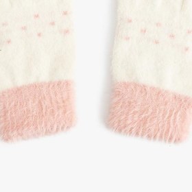 Resim Kız Çocuk Peluş Eldiven Boncuk Detaylı 
