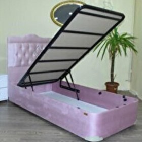 Resim Bengi Ticaret Tek Kişilik Pembe Baza + Başlık 120 x 200 cm 