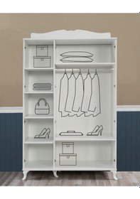 Resim Melis Genç Odası Takımı, Dolap, Karyola, Çalışma Masası, Komodin Beyaz 