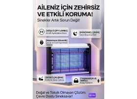 Resim Matechno Elektrikli Sineklik 30 M² Etkili Çift Ampullü Sinek Kovucu 8 W Metal Yapı ile Güçlü Koruma 