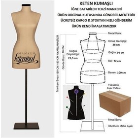 Resim Videolu Ürün-40 Beden Keten Kumaşlı Terzi Prova Mankeni 527201042 