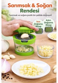 Resim Buğz Çıkarılabilir Hazneli Kapaklı Pratik Sarımsak Ve Soğan Doğrayıcı 2 Bıçak Seçenekli Profesyonel Diğer 