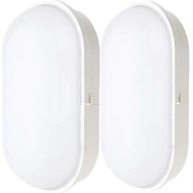 Resim RulTech Su Geçirmez 20W Beyaz Kasa Gün Işığı 4200K Bahçe Teras Banyo Iç Dış Mekan LED Işık 2000LM 