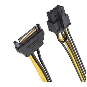 Resim Sata 15 Pin Erkek Power To 8 Pin 6+2 Pcıe Power Kablosu 20cm 