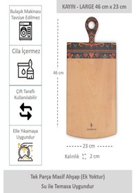 Resim Yekpare Masif Ahşap Sunum Kesme Tahtası Desenli Kayın Large 9 