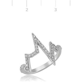 Resim Gümüş Kalp Ritmi Bayan Yüzük (551169559) 