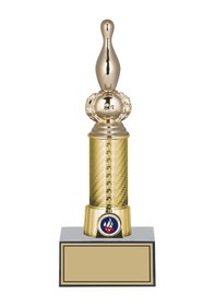 Resim Odak Kupa - Figürlü Kupalar - Bowling / Labut Figürlü Kupalar Fg-008 C - 26 Cm Altın - Beyaz 