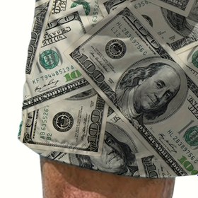 Resim Erkek Trendy Para Desen Şort Cepli, Yaz İçin Rahat Nefes Elastik Bel İpli Şort 