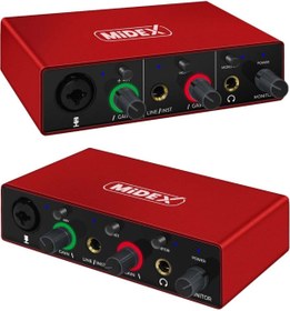 Resim Lastvoice Midex Glx-500 Pro 2 Giriş 2 Çıkış Usb Stüdyo Ses Kartı (XLR KABLO HEDİYE) 