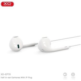 Resim Xo Ep70 Apple Uyumlu iPhone Mikrofonlu Kulak İçi Kulaklık - Ses Kontrollü Beyaz Kablolu Kulaklık Şeffaf 