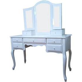 Resim Bengi Ticaret Dresuar Makyaj Masa 12547 Avangart Kayın Aslan Ayak Parlk Beyaz Lake Açılır Ayna 