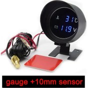 Resim Xiyu Shop Sadece Ölçü Stili H Araba Dijital LED Su Sıcaklık Ölçer Santigrat Su Sıcaklığı Ortak Boru Sensörü ile 10 mm Adaptör Npt Voltmetre 2 In 1 (Yurt Dışından) 