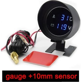 Resim Xiyu Shop Sadece Ölçü Stili H Araba Dijital LED Su Sıcaklık Ölçer Santigrat Su Sıcaklığı Ortak Boru Sensörü ile 10 mm Adaptör Npt Voltmetre 2 In 1 (Yurt Dışından) 