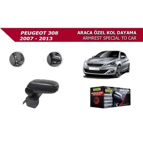 Resim Peugeot 308 2007-2013 Araca Özel Kol Dayama Siyah 