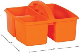 Resim Çeşitli Parlak Renkler Taşınabilir Plastik Saklama Kutusu Sınıflar, Çocuk Odası ve Ofis Organizasyonu için 6'lı Paket, (Lime, Turuncu, Pembe, Mor, Cam Göbeği ve Sarı) 3 Bölme 