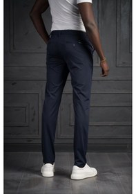 Resim Perpant Beli Lastikli Ve İplikli Likralı Yazlık İnce Paraşüt Kumaş Jogger Pantolon Lacivert 