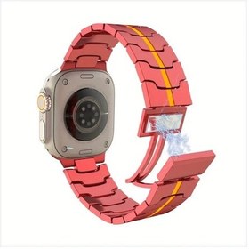 Resim Oldfriend Lüks Metalik Manyetik Kayış Berry Red 38/40/41mm İwatch Ultra/se/seri Uyumlu 