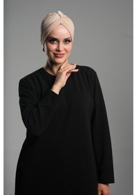 Resim Hürrem Bone Bej Pratik Hazır Geçmeli Tesettür Bone Fukuro Sandy Kumaş Büzgülü 1831 12 Bej 