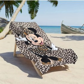 Resim Minnie Mouse Leopar Baskılı Plaj Havlusu - Ultra Yumuşak Mikrofiber, Hızlı Kuruyan & Yüksek Emici, Havuz, Seyahat, Kamp için - Mükemmel Noel Hediyesi, Havuz Kenarı Aksesuarı, Eğlenceli Tasarım, Karikatür Desenli, Hafif Malzeme, Yazlık Aksesuar 