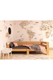 Resim MyMob Mobilya 90x190 T Amamen Doğal Ahşap (ÇAM) Sedir Karyola-kaliteli Ve Uygun 