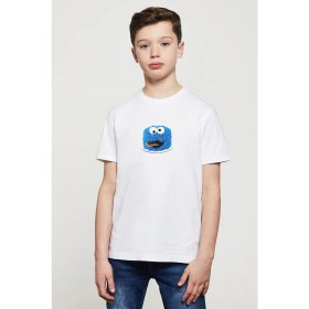 Resim Qivi Kurabiye Canavari Cake Smash Backdrop Baskılı Unisex Çocuk Beyaz T-Shirt 