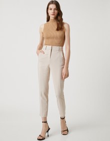 Resim Crop Cigarette Pantolon Düz Paça 