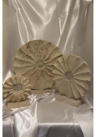 Resim Marble Dekoratif Traverten Zerafet Stone Halka Mermet Taş Biblo 3 Lü 