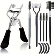 Resim Kirpik Kıvırıcı Seti, Kirpik Tarak Ayırıcı, Kirpik Fırçası, 3 Adet Eğimli Kaş Fırçası, 4 Silikon Yedek, Kirpikler ve Kaşlar 