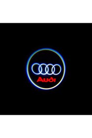 Resim Mycl Audi 2 Adet Araçları Için Pilli Yapıştırmalı Mesafe Sensörlü Kapı Altı Led Logo / Projektör 