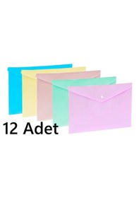 Resim Kraf Çıtçıtlı Dosya A4 Pastel Asorti 1279 12 Adet 5 Renk 
