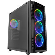 Resim Rampage X-Tıtan RC99 600W 80+ Bronze Temper Camlı 4xRgb Fan Mid Tower Oyuncu Bilgisayar Kasası Siyah Rampage