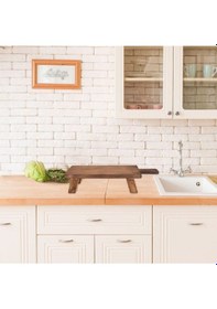 Resim Ahşap Ayaklı Sunumluk Saplı Kesme Tahtası Ahşap 