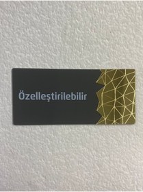 Resim Dekokonsept Özelleştirilebilir Modern Dekoratif Aynalı Gold Detaylı Kapı İsmiliği Pleksi 