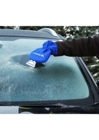 Resim Su Geçirmez Buz Kazıyıcısı Araç Oto Kırıcı Mavi Eldivenli İçi Kürklü Mavi 
