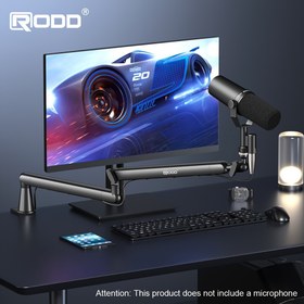 Resim RODD Alüminyum Alaşım Mikrofon Boom Kolu Standı, Masa Kilit, Vida Adaptörleri, Kablo Yönetimi, Podcast, Yayın, Oyun Stüdyosu, XLR Bağlantı Uyumlu 