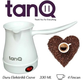 Resim Elektrikli Plastik Cezve, Pratik ve Şık Türk Kahvesi Makinesi, Beyaz Renk 