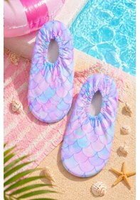Resim Zuzunga Balık Pulu Desenli Kaymaz Taban Bebek - Çocuk Deniz Ayakkabısı Mavi 