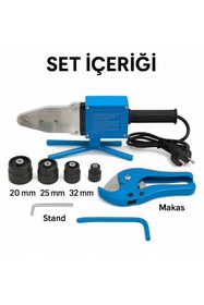Resim Janissary Mavi 2000W Büyük PVC Boru Kaynak Makinesi Seti – 20mm, 25mm, 32mm, 40mm Uçlar Dahil 