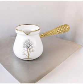 Resim Violet Gold Kristal Saplı Porselen Cezve 