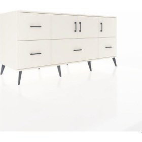 Resim Kronos Konsol 4 Raflı 4 Çekmeceli 3 Kapaklı 176x59x83 Aytaşı-aytaşı/aytaşı Aytası 