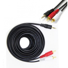 Resim Ses Kablosu - 2 Rca To Aux 3.5Mm Stereo Kablo - 5 Metre 