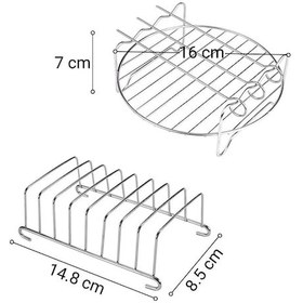 Resim King Uyumlu Kyf 25 Magicfry Sıcak Hava Fritözü Airfyer Izgara Teli Ve Ekmek Kızartma Teli 