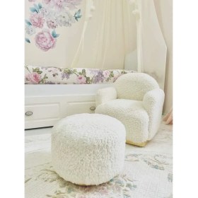Resim Breda Home Concept Teddy Gold Ayaklı Çocuk Bebek Koltuğu Sandalyesi ve Pufu 
