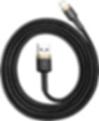 Resim Baseus Cafule 2.4 A Lightning 1 Metre Şarj Kablosu Gri CALKLF-BG1 