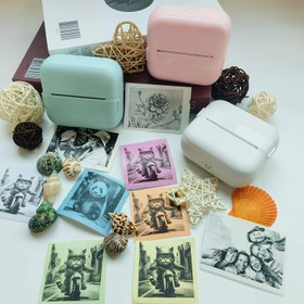 Resim Taşınabilir Kablosuz Mini Yazıcı - Uygulama/Kablosuz Termal Etiket Yazıcı, Akıllı Telefonlar, Tabletler ve USB için Uygun, Kompakt Baskı Cihazı, Fişler, Fatura, Stickerlar, DIY El İşleri, Termal Kağıt 