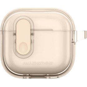 Resim Airpods 4 Kılıf Amazingthing Magnetik Kilit Tasarımlı Minimal Serisi Kılıf Desert Titanyum 